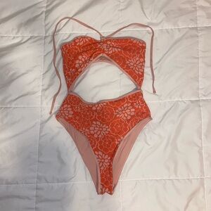 Urban Outfitters OFU Blossom Terry One-Piece Swimsuit